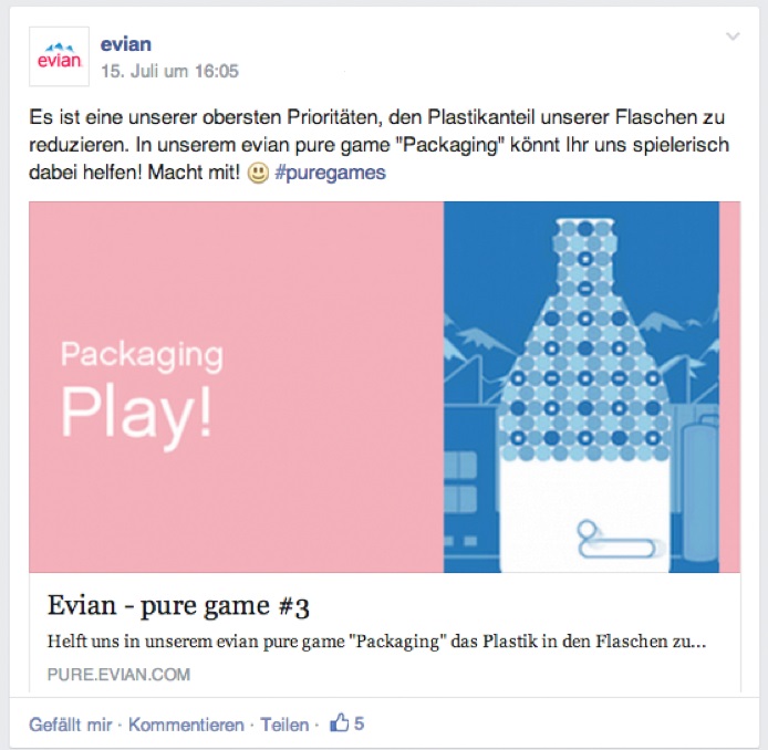 Link-Post zum evian pure game
